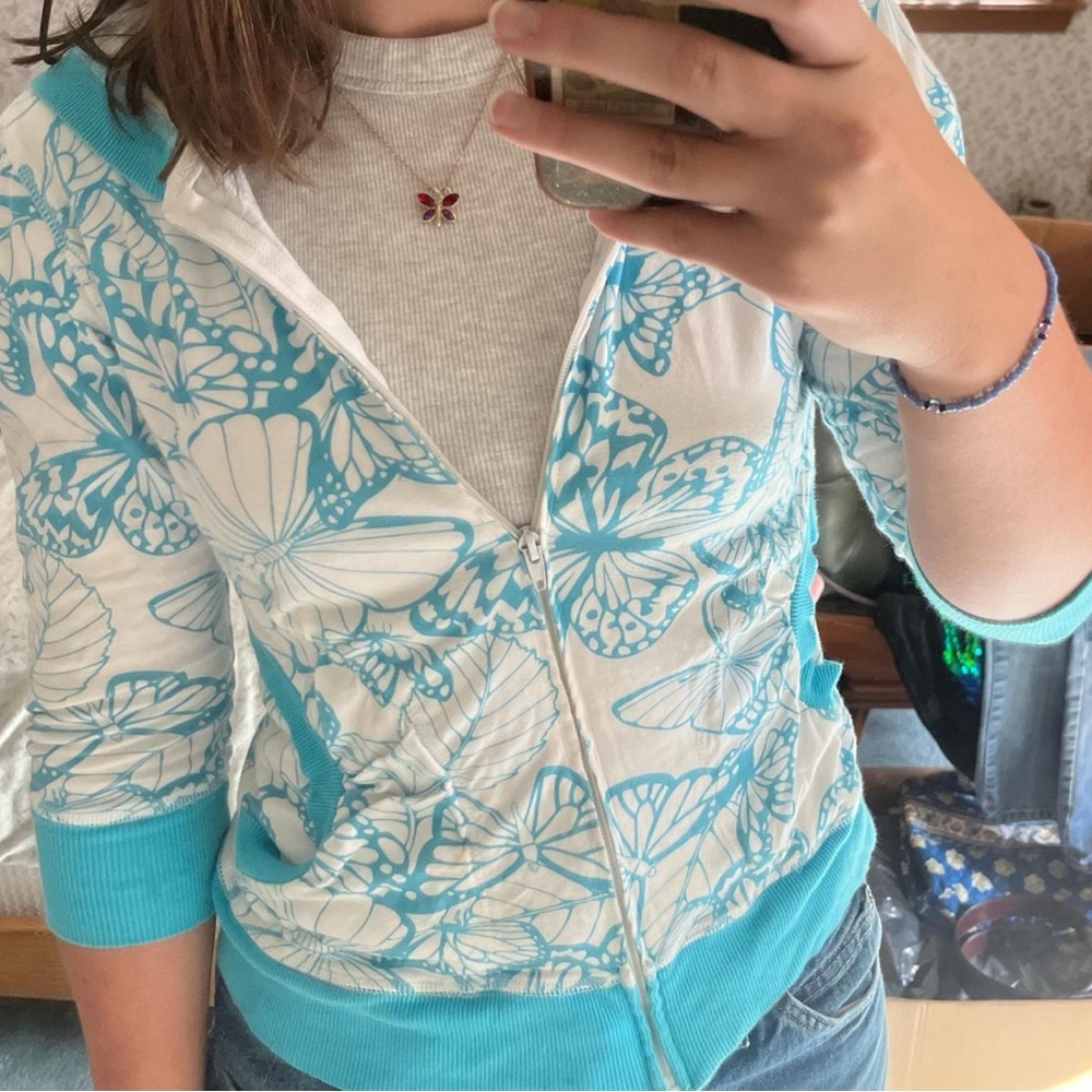M.K.M Vintage Butterfly Zip-Ups